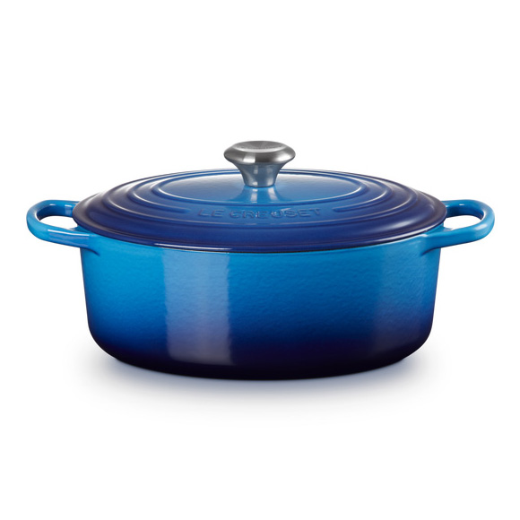 Le Creuset Signature Oval Casserole 29cm SS Knob Azure Blue